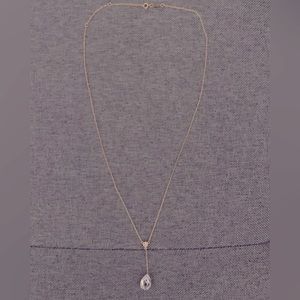 14K gold "Y" Crystal Necklace